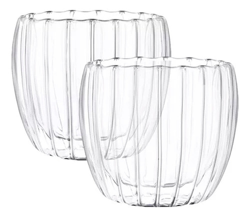 Set De 2 Vasos Pocillos 150ml Taza Hudson Doble Vidrio Cafe