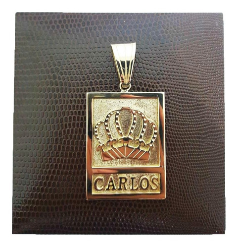 Pingente Placa Nome + Coroa 20 Gramas Ouro 18k 750 Cor Amarelo