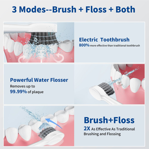 Ducard Hilo Dental De Agua 2 En 1, Cepillo De Dientes Elctri