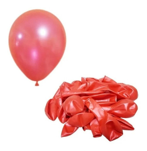 Pack 24 Globos Rojo Decorativos Látex Metálicos R10