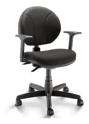 Cadeira giratoria Ergonomica De Escritorio Backita Preto Plaxmetal, operativa, com nr17 certificada , aço costura . braco regulavel, rodizio nylon , pistao a gas tecido e curvim preto, back system ,