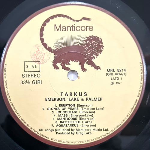 Emerson Lake & Palmer - Tarkus (197?) Italia - Vinilo / Lp (Usado)