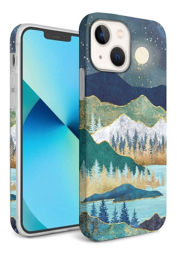 Funda Para  iPhone 13 Ultradelgada Protectora Montana Azul