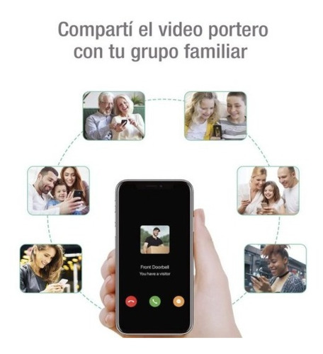Imagen 4 de 6 de Timbre Smart Doorbell Con Cámara Wifi Linda + Ding Dong