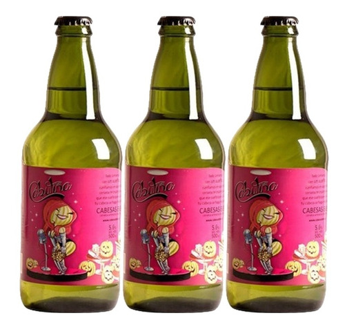 Pack X3 Cervezas Artesanal Cabesas Bier Cabutiña 500ml Febo