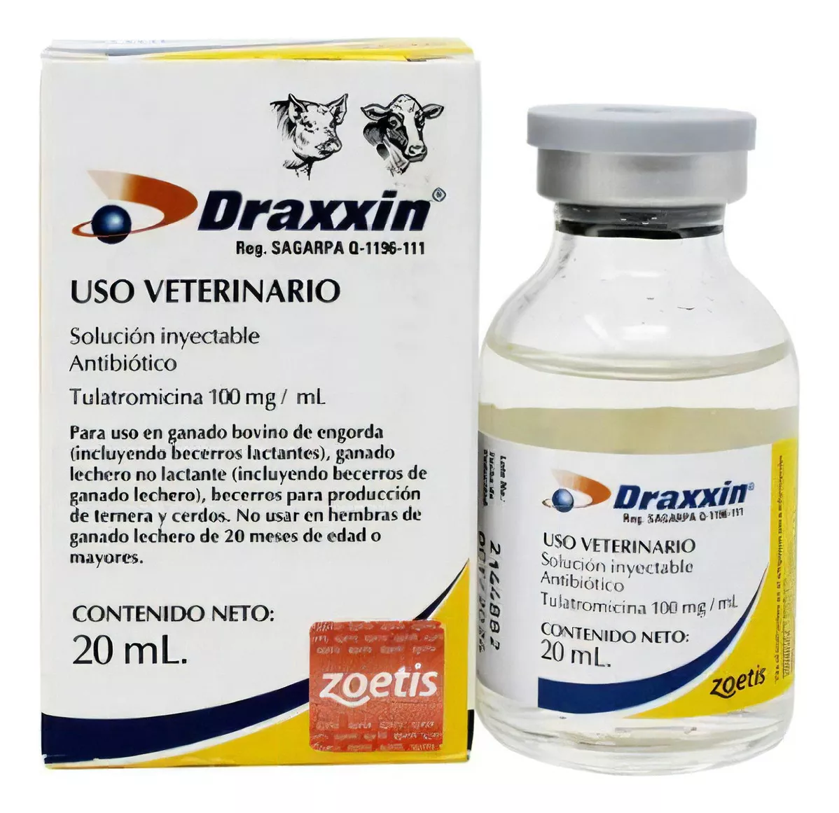 Segunda imagen para búsqueda de draxxin 100ml uso veterinario