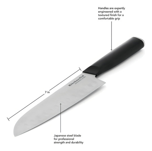 Cuchillo Santoku Kitchenaid de 18 cm