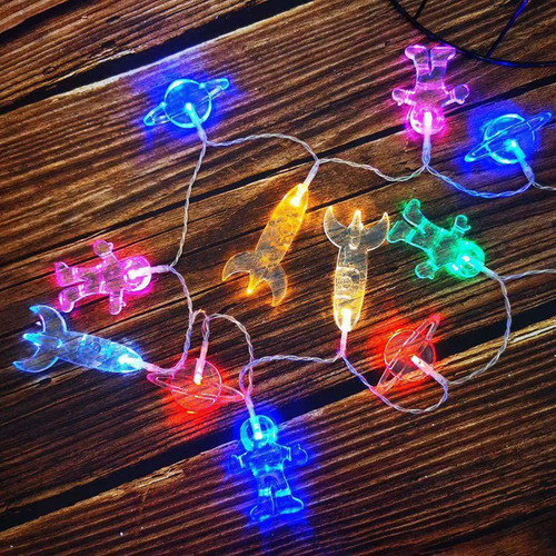 Cadena De Lámparas Con Batería G Led Space Astronaut Rocket