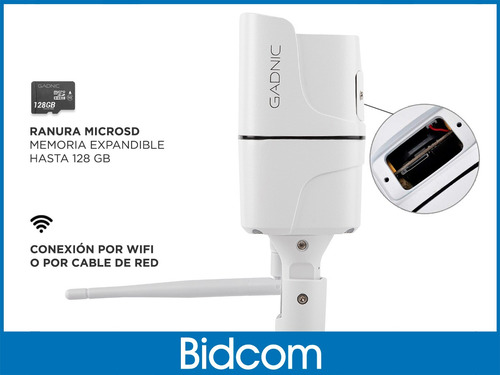 Imagen 6 de 9 de Kit Camara De Seguridad Wifi Sirena Exterior Gadnic + App