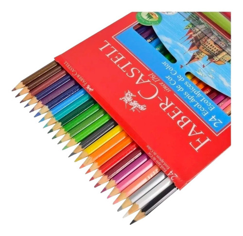 Imagem 2 de 5 de Lápis De Cor Ecolapis Ponta Max Faber Castell 24 Cores