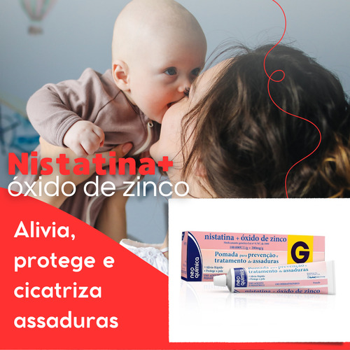 Pomada Creme Para Assadura Nistatina Óxido Zinco 60g Kit 3un