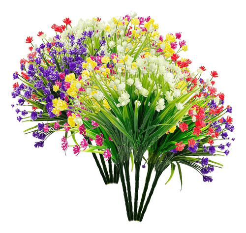 Flores Artificiales Resistentes A Rayos Uv 10 Piezas Decorac