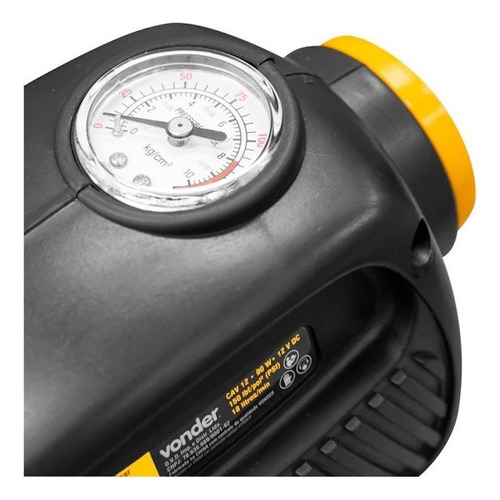Compressor de ar mini automotivo portátil Vonder CAV 12 90W 12V preto
