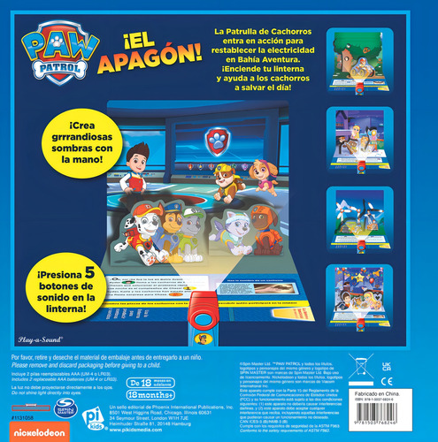 El Apagón Libro Con Linterna Patrulla Canina. Paw Patrol