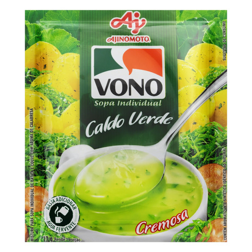 Sopa instantânea Vono  cremosa caldo verde em pacote 17 g