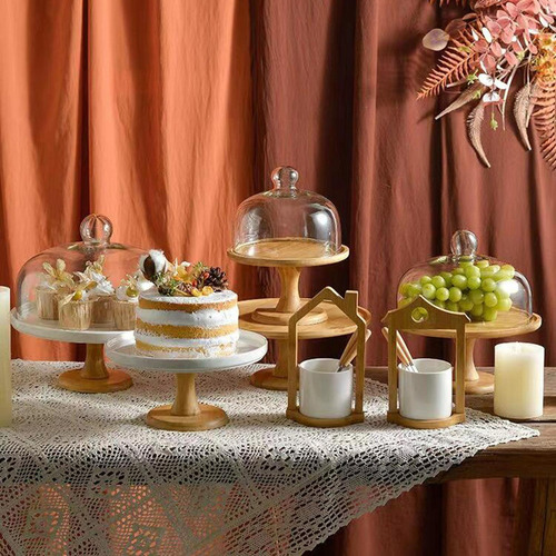 Soporte Nórdico Para Tartas, Cubierta De Cristal, Bandeja