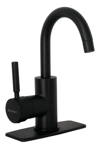 Monomando Corto Para Lavabo Negro Mate Túbig Foset 46764