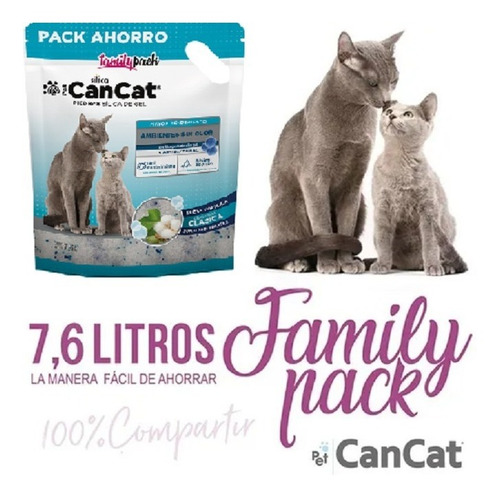 Imagen 4 de 6 de Piedra Sanitaria De Sílica Family Pack 7,6 Lts. Cancat Pet