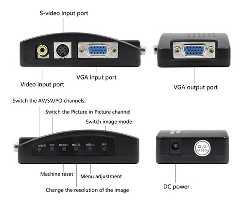 Imagen 3 de 4 de Conversor Adaptador Rca A Vga, Video, S-video A Rca