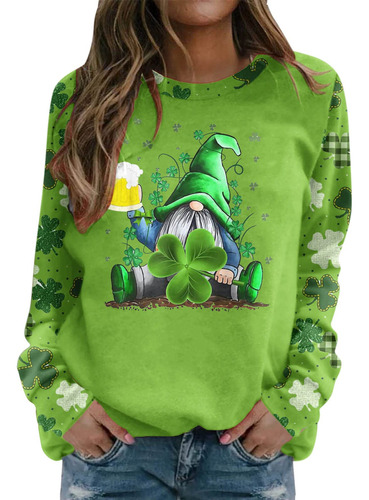 Duowei Señora Sudor Sudadera Para Mujer St Patricks Day O