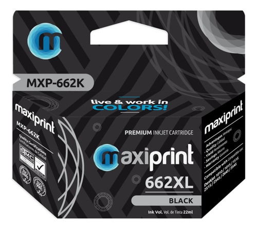 Cartucho Tinta Negro 662xl Deskjet Ink Advantage 1015