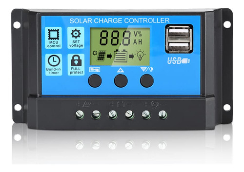 Anern Controladorde Carga Solar 30 Controlador Cargador 12 V