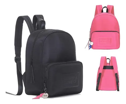 Mochila Urbana Trendy Para Mujer De Nylon C Llavero Liviana