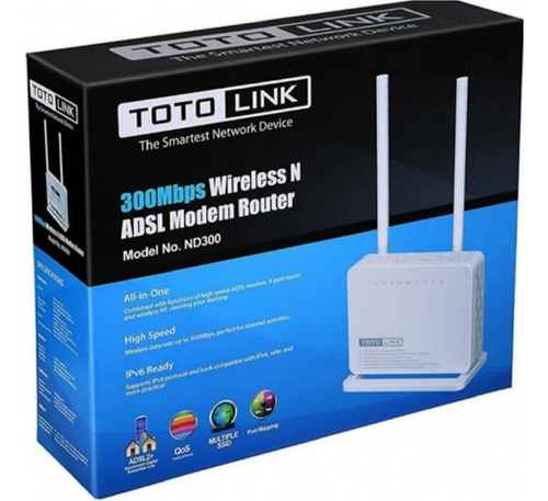 Modem Router Inalambrico Mercusys Internet Wifi 300mbps Adsl