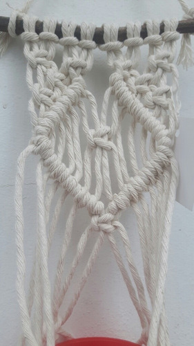 Tapiz Portamaceta Artesanal De Hilo + Maceta N8. Macramé