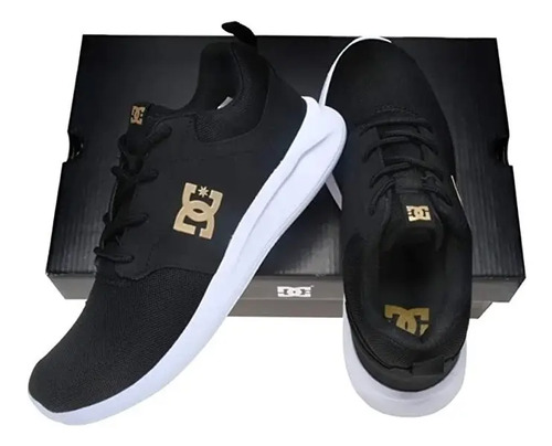 Zapatillas Dc Shoes Midway Sn Black/gold Mujer - Big Buey - | Envío gratis