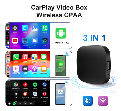 Adaptador Carplay Sem Fio Androidauto Netflix Youtube 2+32gb