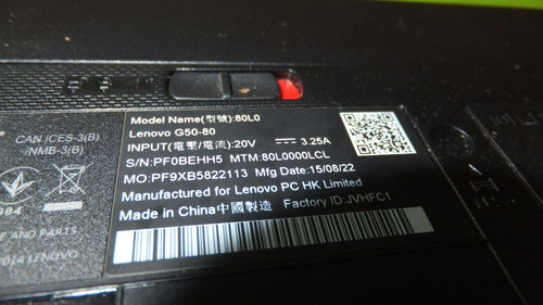 Notebook Lenovo G50-80 Desarme (Usado)