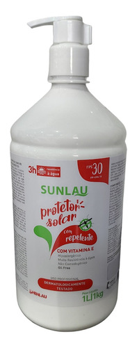 Protetor Solar Repelente Fps 30 Hipoalergênico 1kg Sunlau