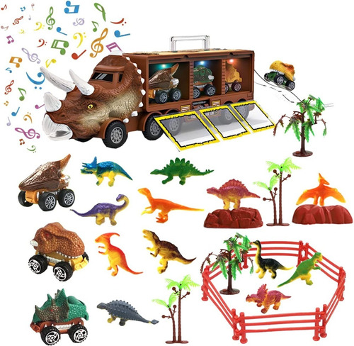 Dinosaurio Grande Tipo Pista-maleta Con Carros Y Dinosaurios