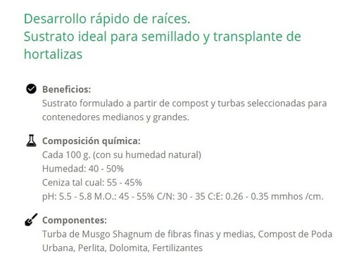 Sustrato Huerta Terrafertil 50lts