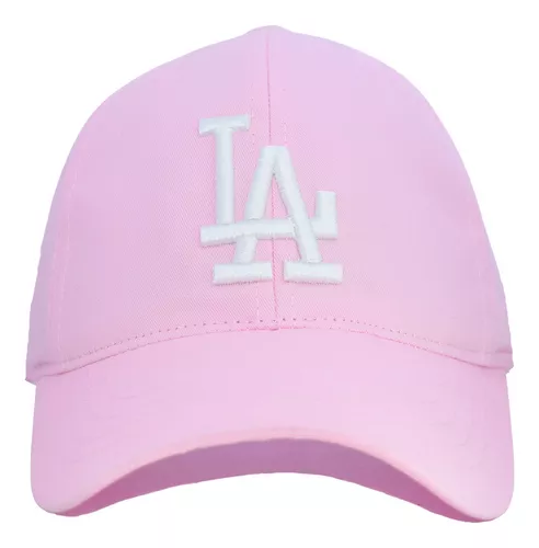 Gorra La Los Angeles Dodgers Logo 3d Rosa Claro