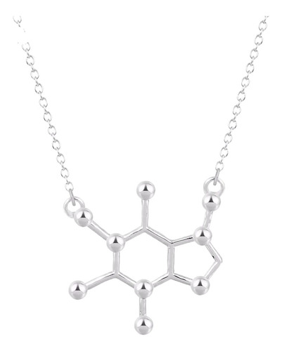Dije Collar Cafeína Molécula Química Ciencia Biología