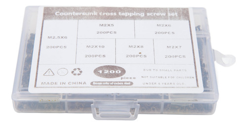 Parafuso Autorroscante Escareado 1200 Unidades Do Kit M2 M2.