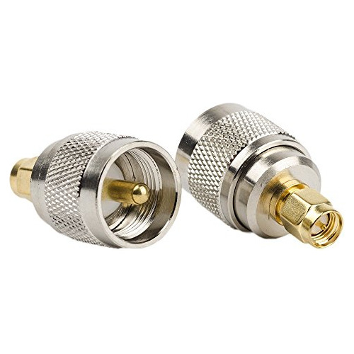 2pcs Conector Uhf Macho Sma Macho Pl259 Pl259 Adaptador...