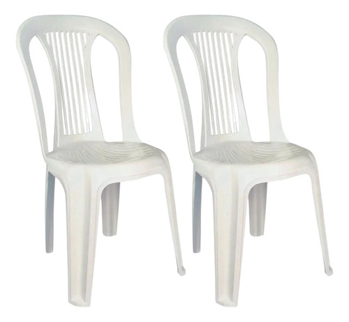 Kit 4 Cadeira Bistro Salão Buffet Confraternização Quintal Cor Branco Lisa
