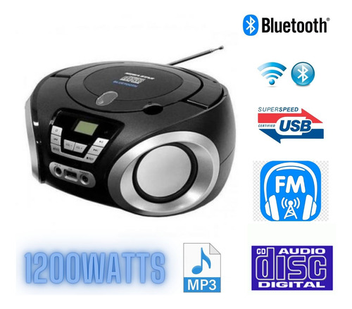 Rádio Mega Star Bluetooth Mp-1842bt Usb/bt/fm/cd Nota Fiscal