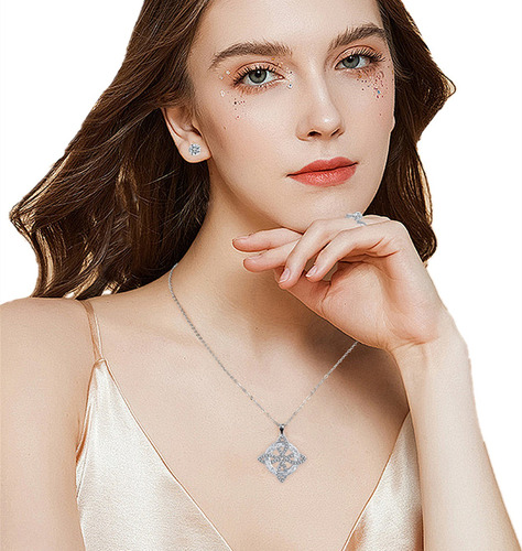 Juego De Collar De Anillo Y Aretes Mujer Plata 925 Con Caja