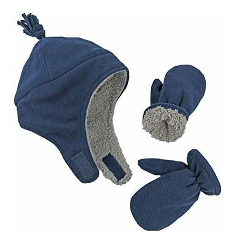 Juego Invierno Niños Gorro Forro Sherpa Fleece