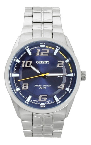 Relógio Orient Masculino Mbss1382 D2sx Prata Azul Analogico