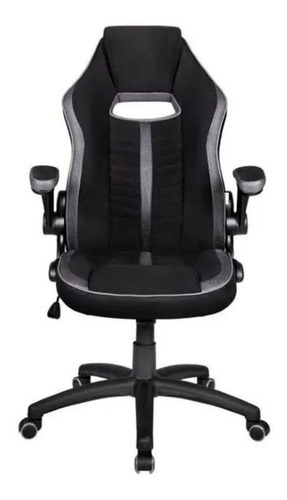 Cadeira Gamer Giratória Preta E Cinza Pelegrin Pel-3011 Cor Preto e Cinza Material do estofamento Couro PU