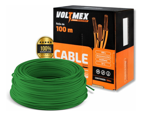 Cable Calibre 12 Thw Cca Rollo 100m Color Verde