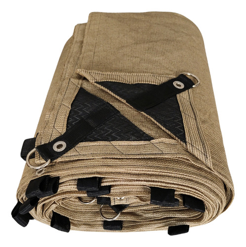 Malla Sombra 90% 4x5 Beige Reforzada Fácil De Instalar