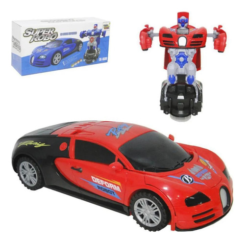 Carro Bugatti Transformers Robô Brinquedo Luz E Som