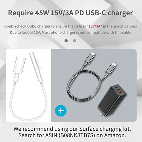 Cable De Carga Sisyphy Surface Connect A Usb-c (blanco, 0.7