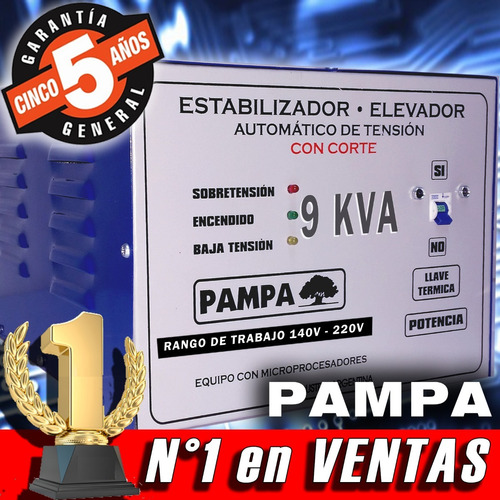 Elevador Automático De Tensión 9 Kva Pampa Rango 140v - 220v